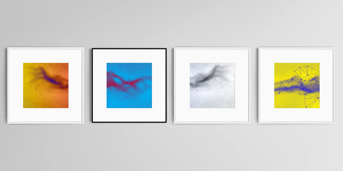 colourful framed wall art