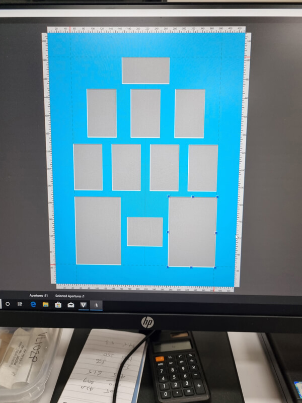 Matboard layout for defence photos