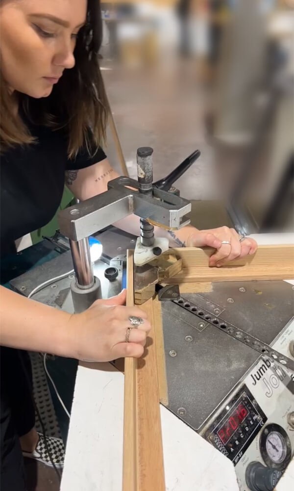 V-nailing picture frame corner