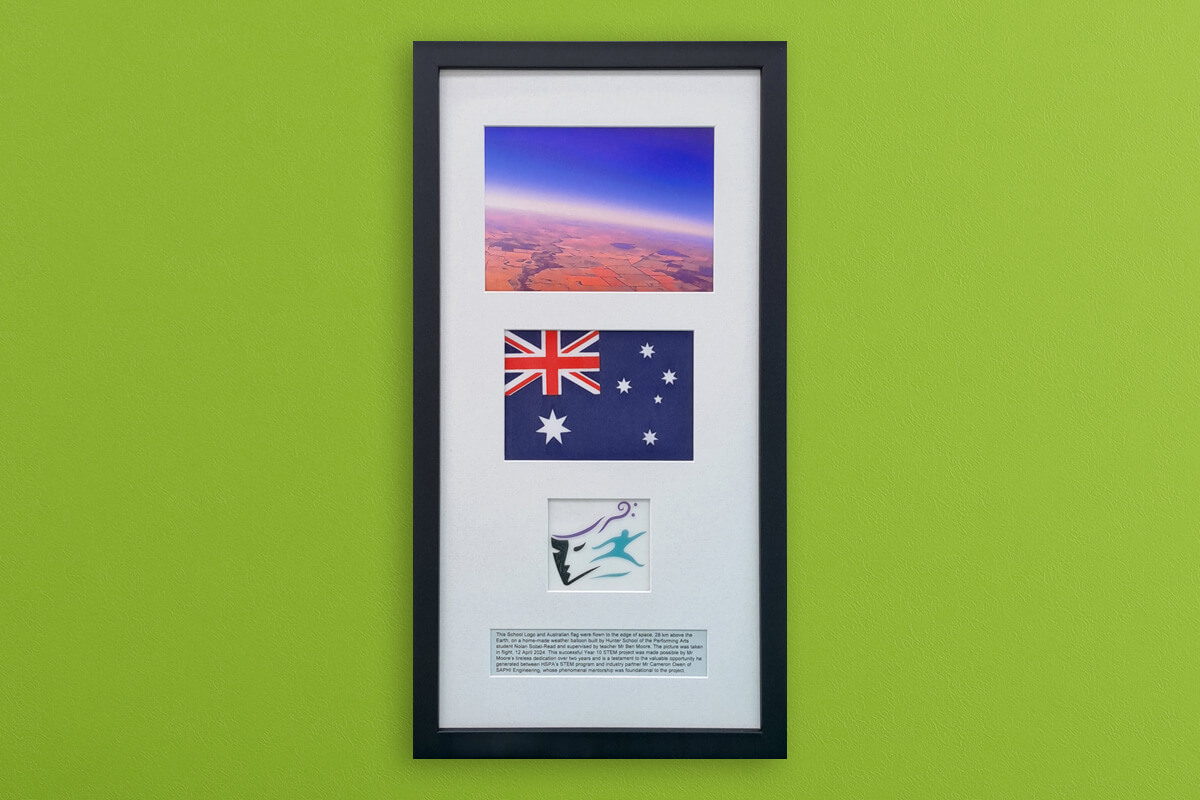 School project framed