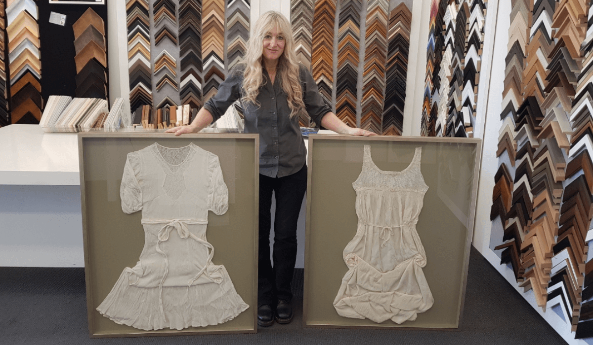 Vintage clothing framed