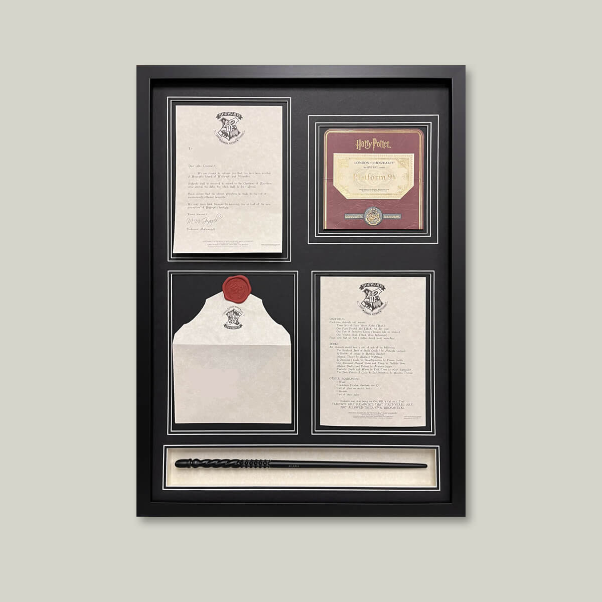 Framed harry potter hogwarts letters