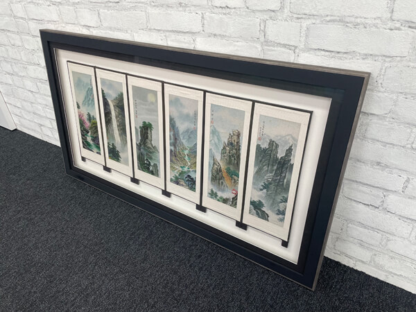 Framed silks from North Korea