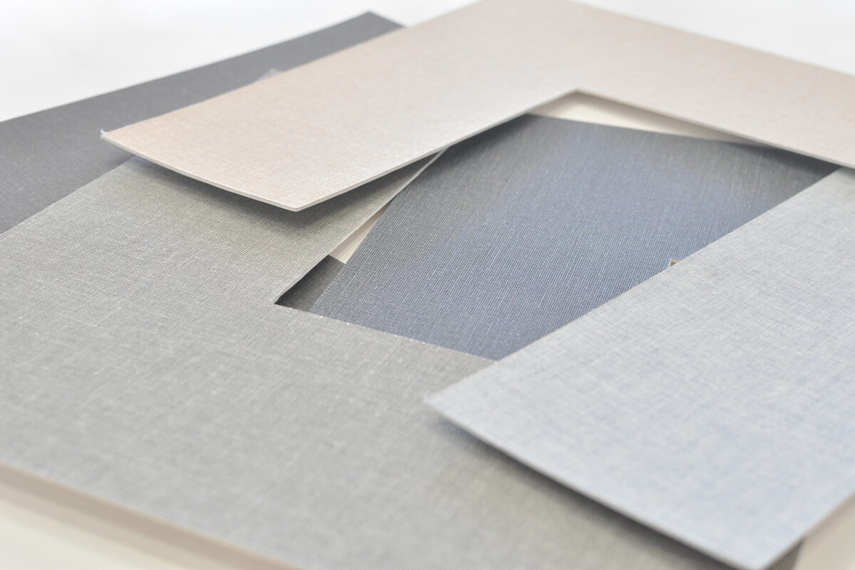 Mat board samples showing premium acid-free mats