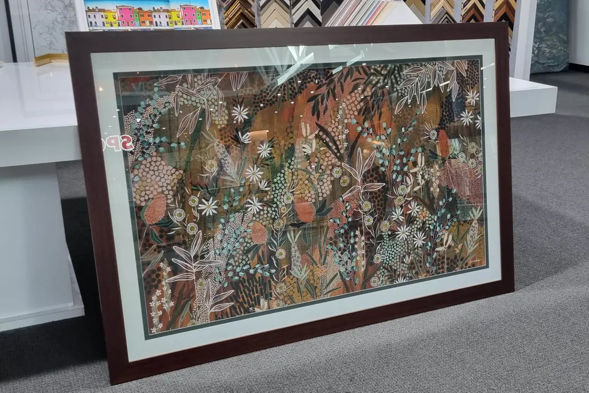 How to Frame Art Prints: Larapinta Trail in Walnut Frame