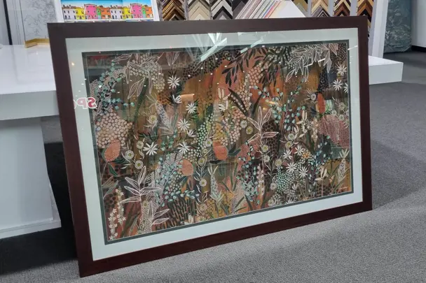 How to Frame Art Prints: Larapinta Trail in Walnut Frame